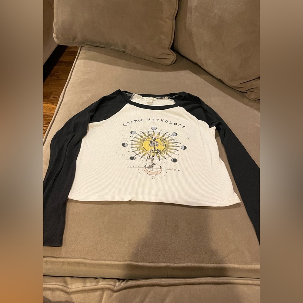 Cosmic Mythology Kids Raglan Shirt - Black & White